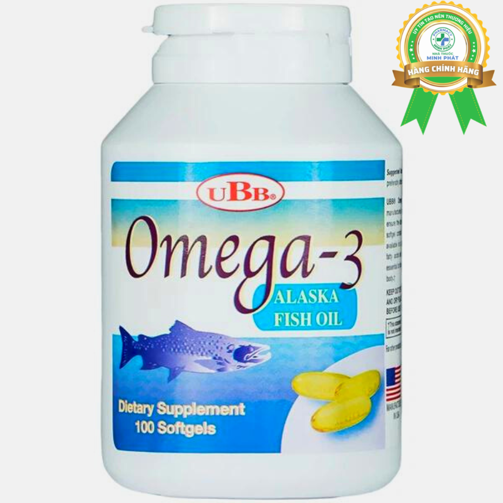 Dầu Cá Omega-3 Alaska Fish Oil Ubb bổ mắt, bổ não, tốt cho tim mạch (100 viên)